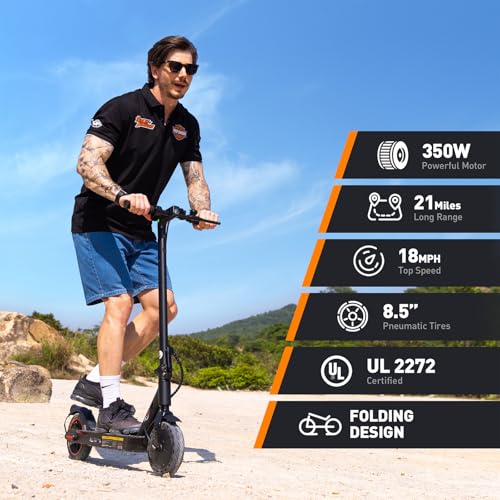 Electric Scooter, 500W/350W Powerful Motor, 22/18 MPH Top Speed, 23/21 Miles Long Range, 10
