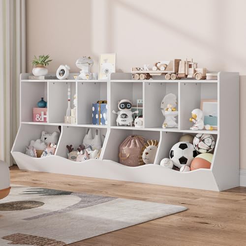 Kids Bookshelf and Bookcase Toy Storage Multi Shelf with Cubby Organizer Cabinet for Boys Girls,for Children Playroom Hallway Kindergarten School
