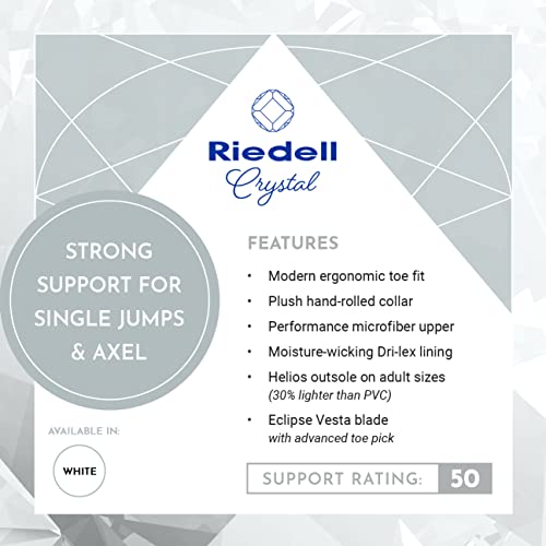 Riedell Skates - Crystal Adult Ice Skates - Competitive Figure Ice Skates with Stainless Steel Vesta Blade