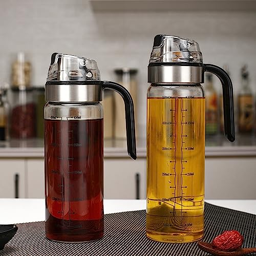 Automatic Opening And Closing Glass Oil Can Stainless Steel Filter Nozzle For Home Kitchen Cooking Baking Sauce Vinegar Large Capacity Bottle Container Filter Oil Can
