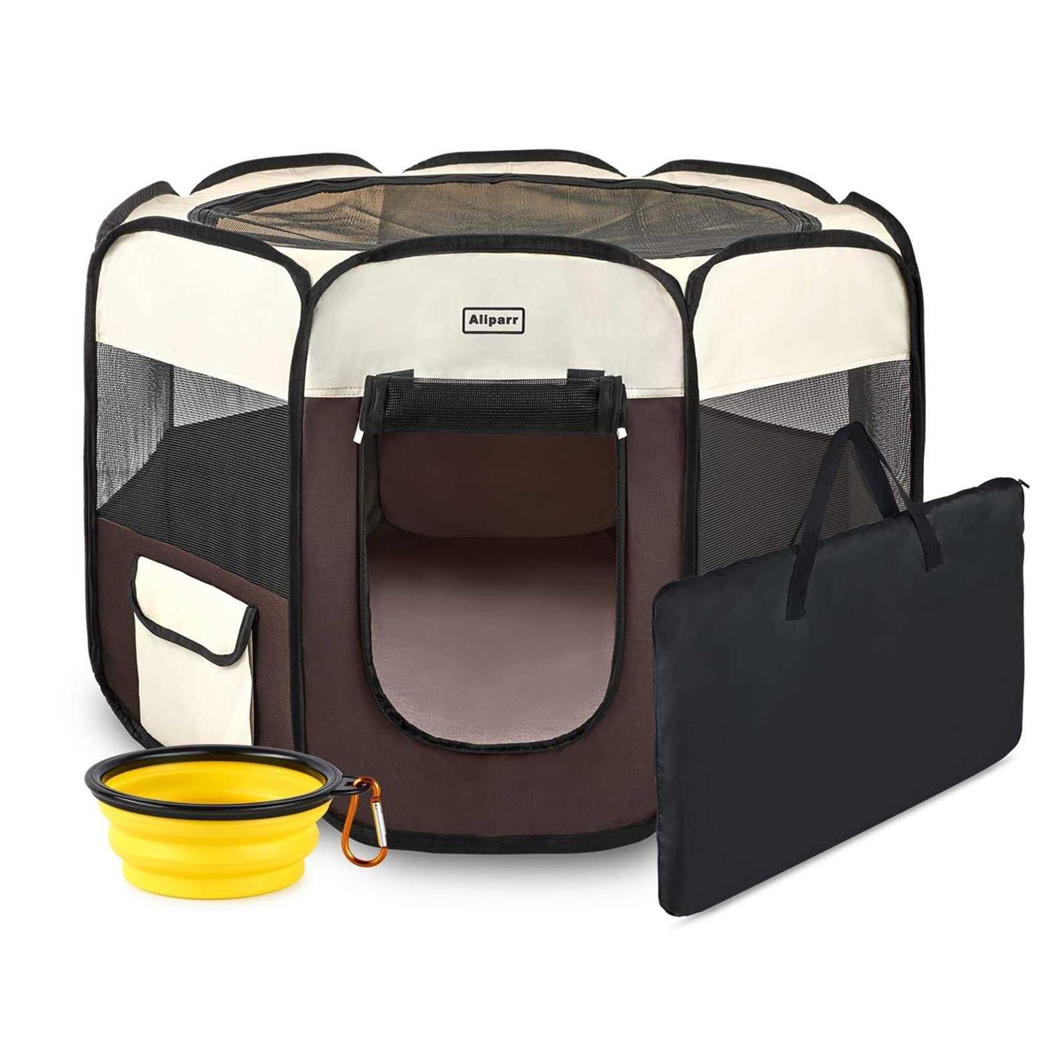 Aliparr Portable Pet Playpen,Dog Playpen Foldable Pet Exercise Pen Tents for Dogscatsrabbitspets,Cat Playpen Indooroutdoor Travel Camping Use - Pet Supplies online store