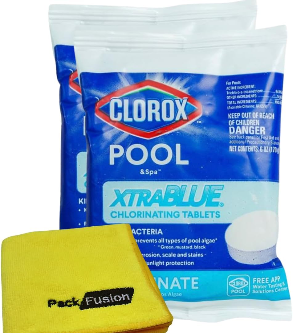 Pool Care Bundle: 2 Pack Clorox-Pool&Spa Xtra Blue 3