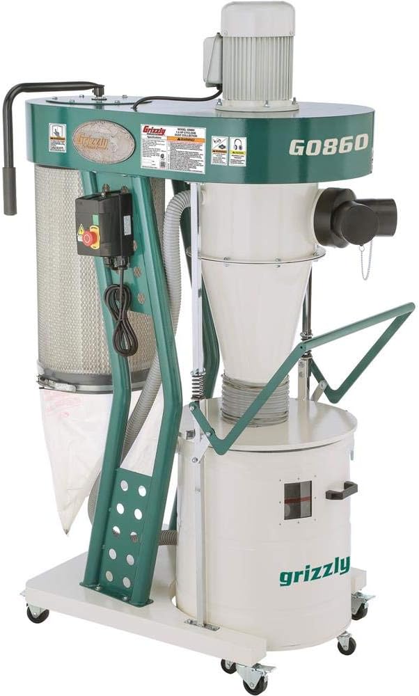 Grizzly Industrial G0860-1-1/2 HP Portable Cyclone Dust Collector