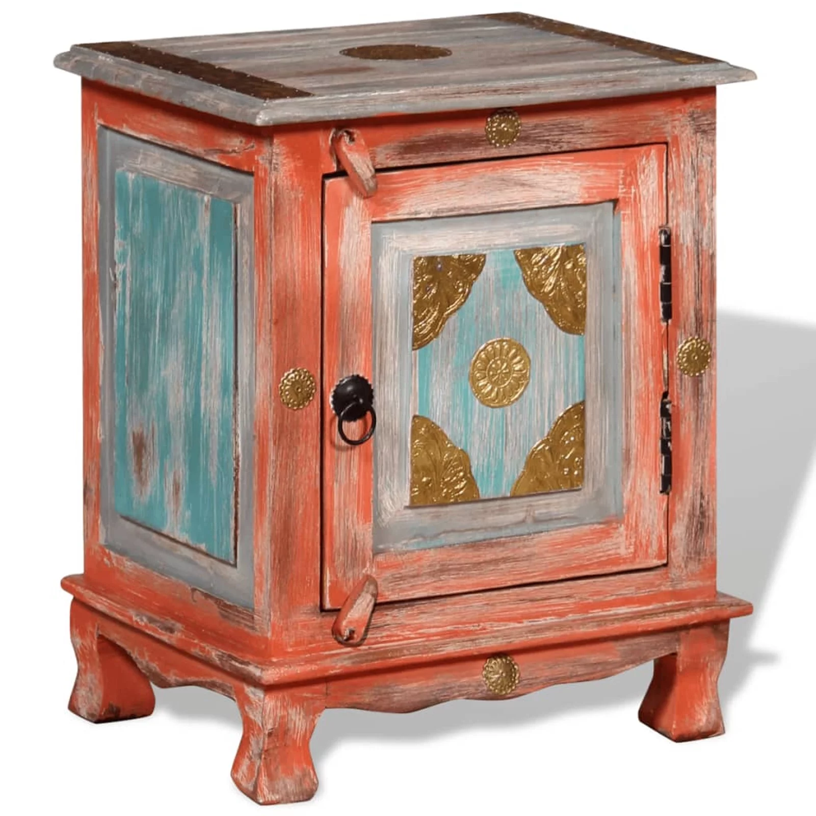 walmeck Nightstand Solid Mango Wood Orange