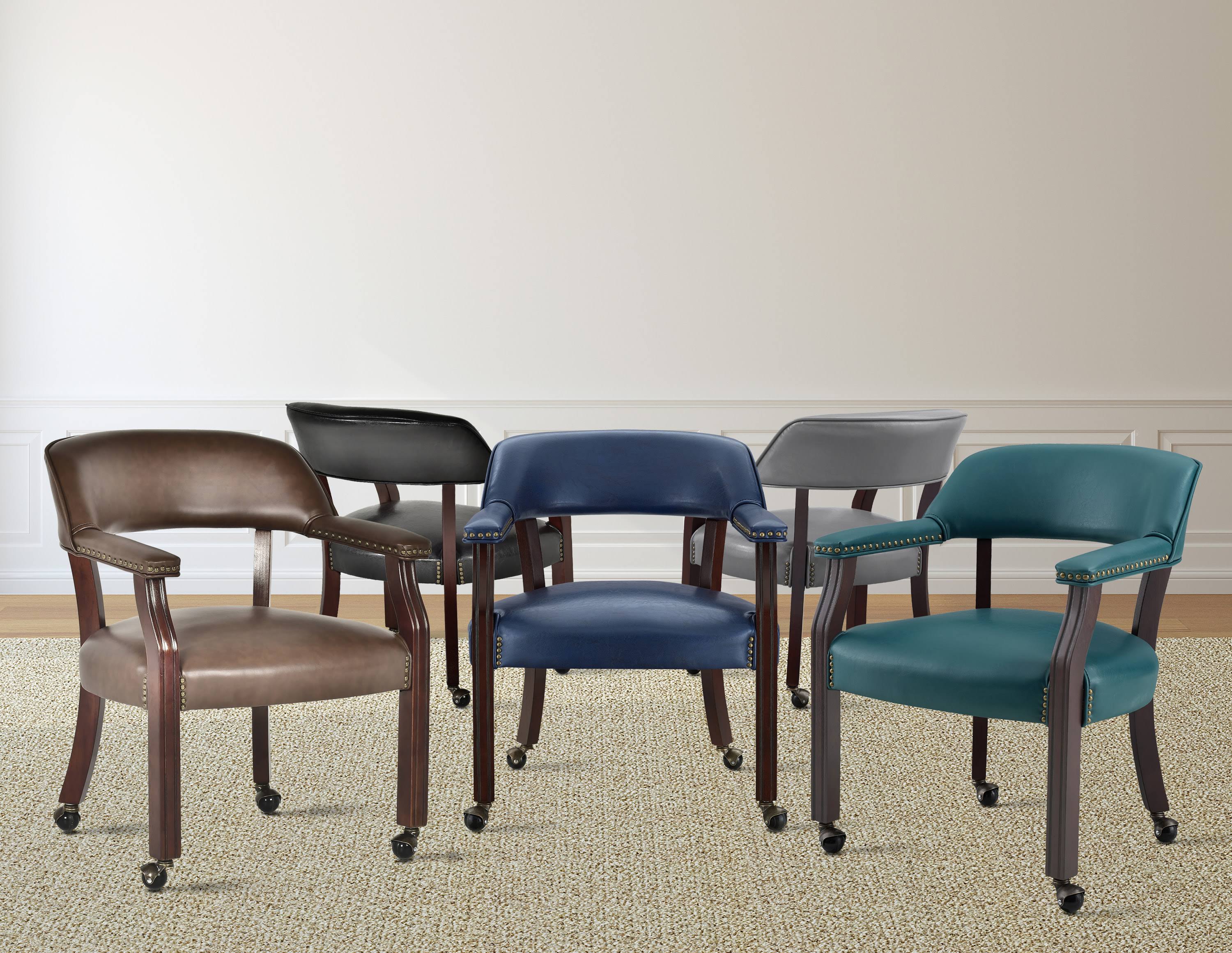 Steve Silver Tournament Gray Arm Chair with Casters