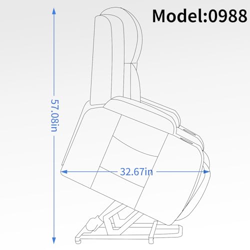 Power Lift Recliner Chair with USB Charging Port, 2 Cup Holders, Side Pockets, Waist Heating 8 Point Massage Chair, Up to 350 LBS Power Lazy Sofa Gray One Size
