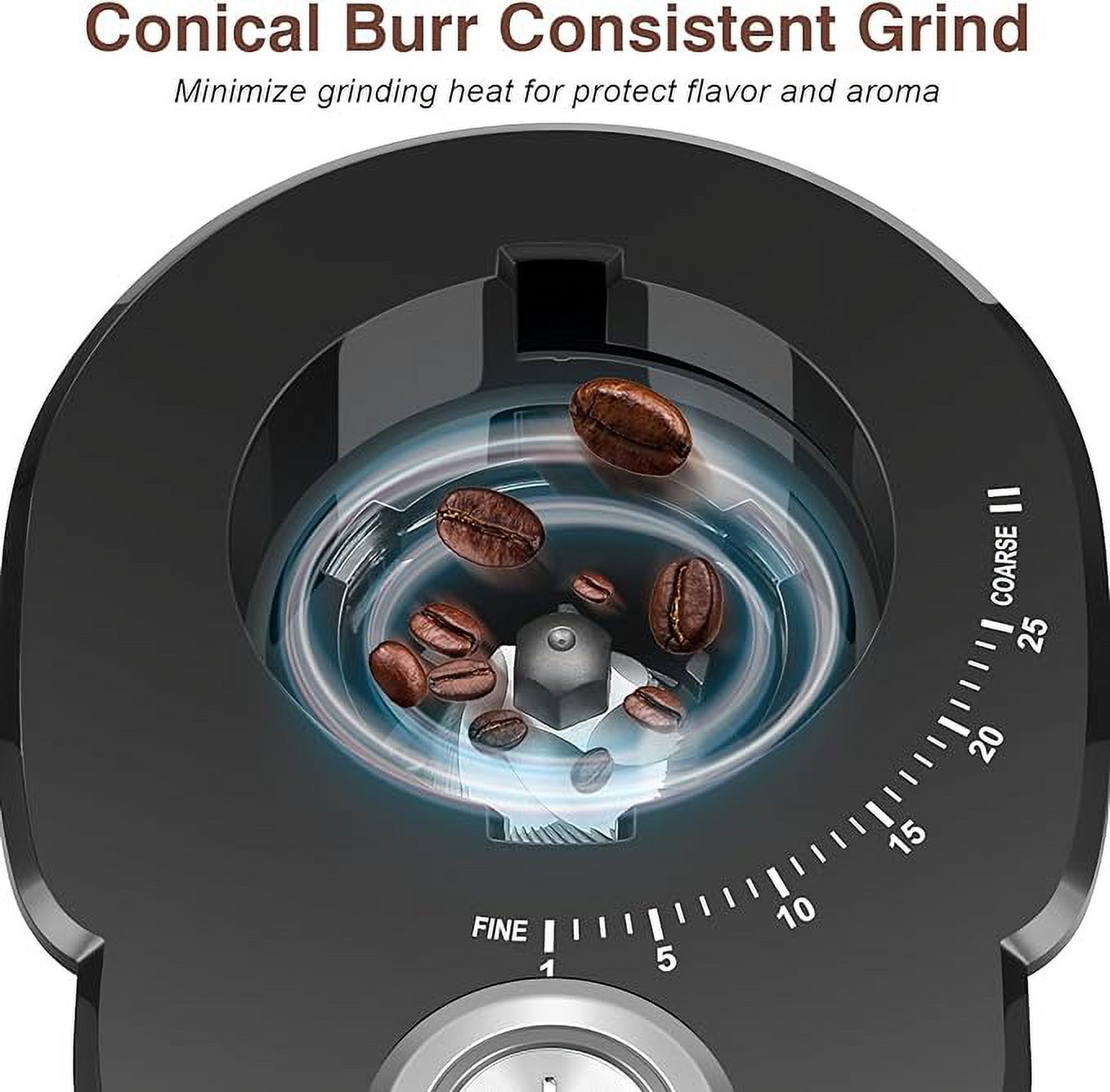 Open Box Secura Coffee Grinder Electric Conical Burr Coffee Grinder - Stainless Steel