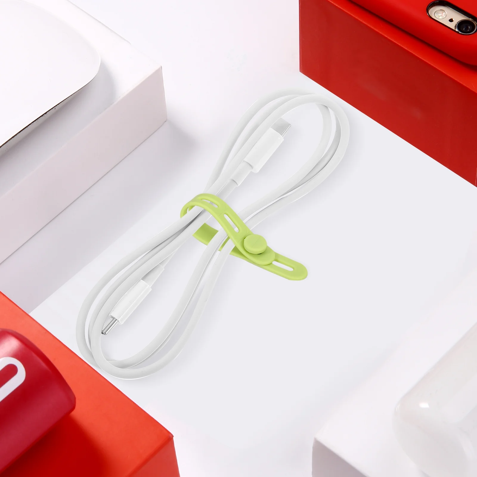 Ties Wires Silicone Cable Manager The Wire Electric Wire Silica Gel Travel 13.00X1.00X1.00CM 20 Pcs