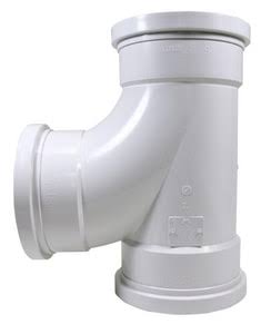 Multi-Fittings CORPORATION Trench Tough Plus 6 in. Gasket Sewer Straight SDR 35 PVC Tee Wye 043449