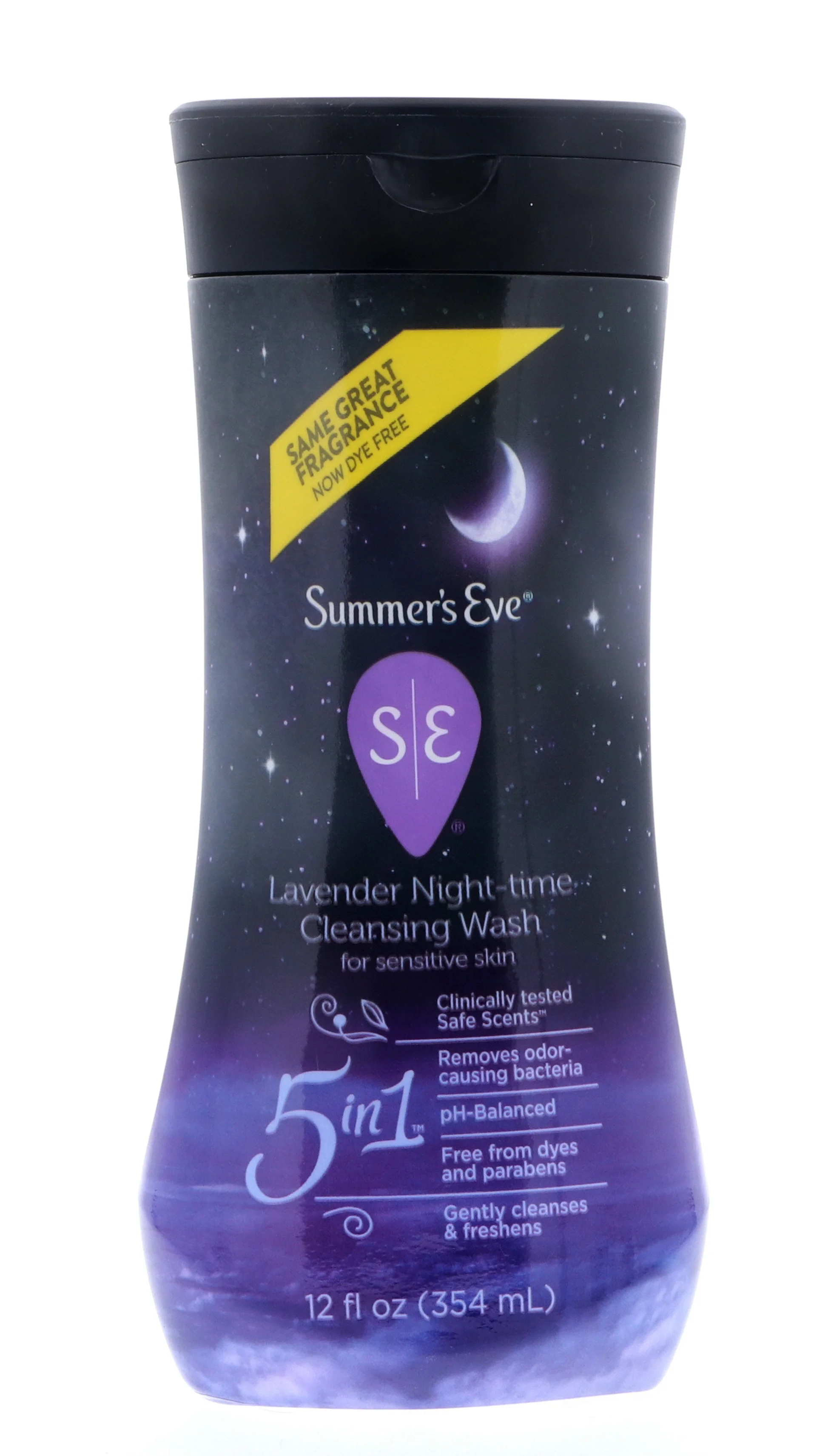 Summer's Eve Lavender Night-Time Cleansing Wash for Sensitive Skin, 12 oz 3 Pack