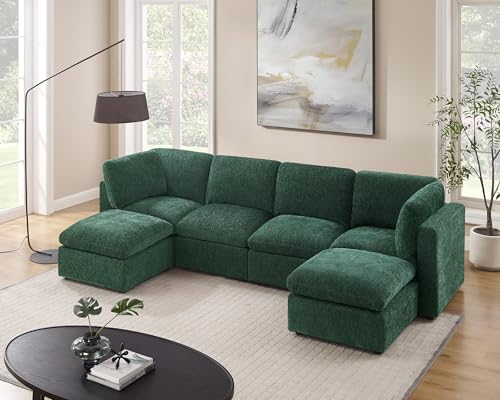 Modular Sectional Sofa, Convertible Sofa Couch Modular Sofa with Ottoman, Sectional Sofas for Living Room Small Apartments
