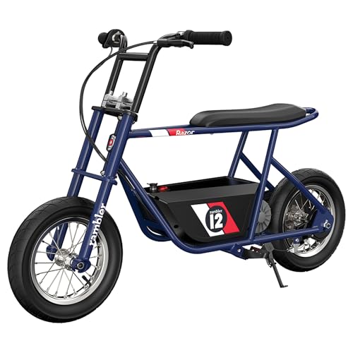 Razor Rambler 12 Electric Retro Minibike for Adults with 250W Motor, 12 Inch Tires, & 24V Battery, Dark Blue