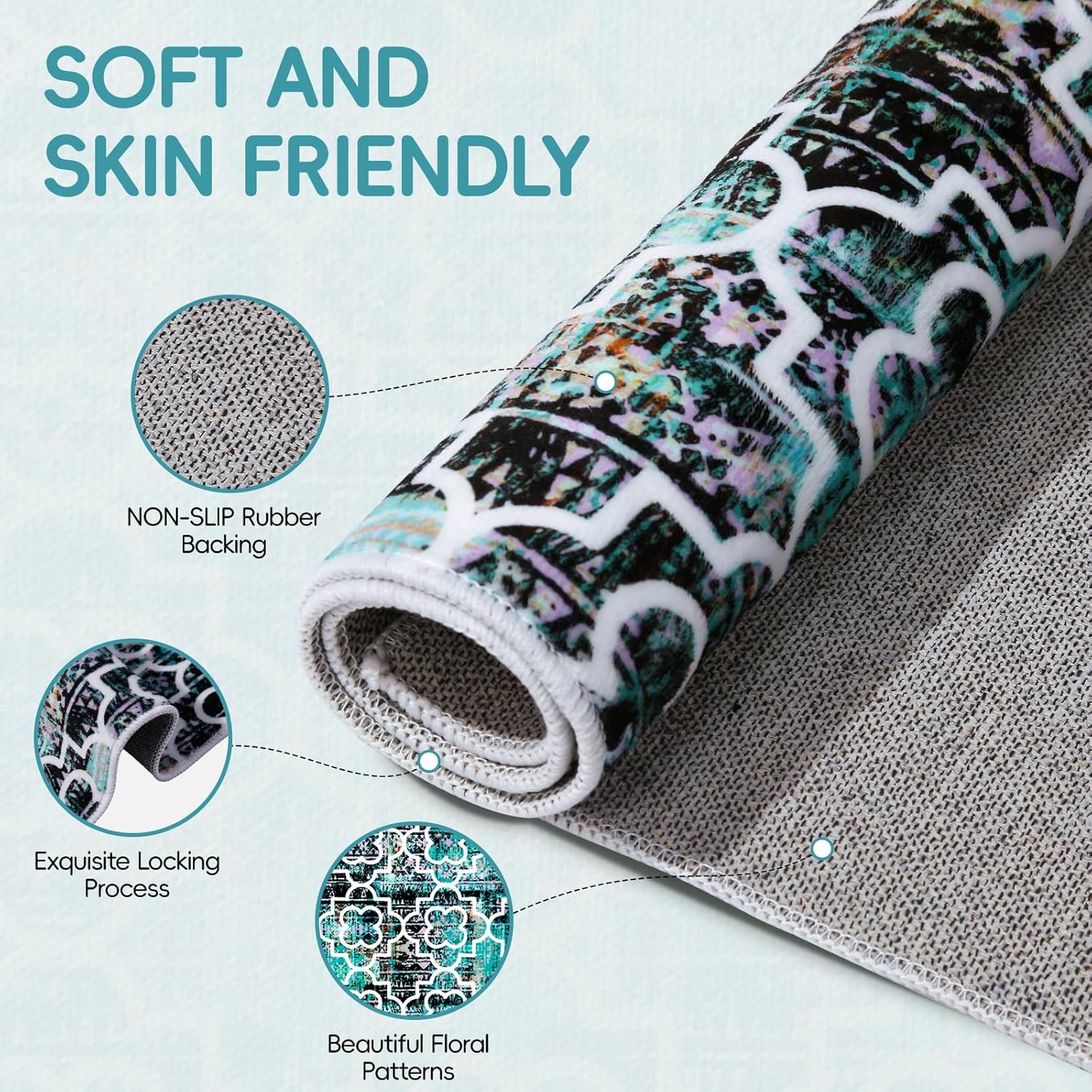 Area Rugs 5x7 Washable Rug for Living Room,Non-Slip Non-Shedding Ultra-Soft Floor Carpet for Home,Office, Dining Room,Bedroom (Style A)