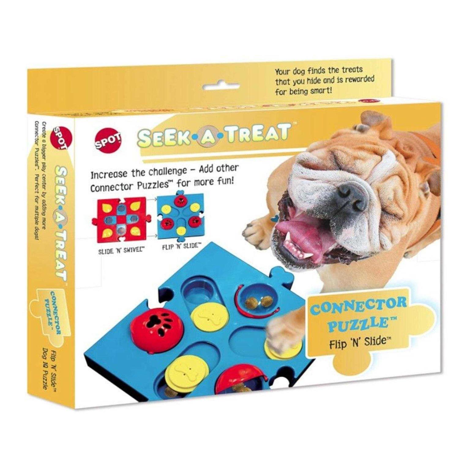 Spot Seek A Treat Flip N Slide Connector Puzzle Interactive Dog Treat and Toy Puzzle - Pet Supplies online store