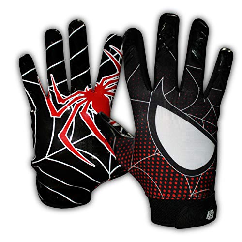 Football Gloves-Tacky Grip Skin Tight Adult Football Gloves-Enhanced Performance Football Gloves Men-Pro Elite Super Sticky Receiver Football Gloves-Adult Sizes