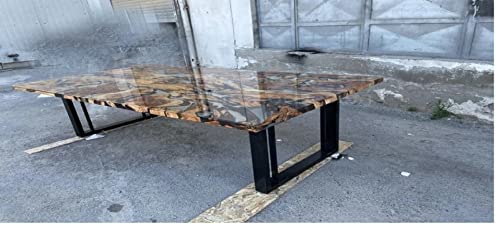 Personalized LARGE EPOXY TABLE, Resin Dining Table for 2, 4, 6, 8 River Dining Table Top, Wood Epoxy Coffee Table Top, Living Room Table (28.5