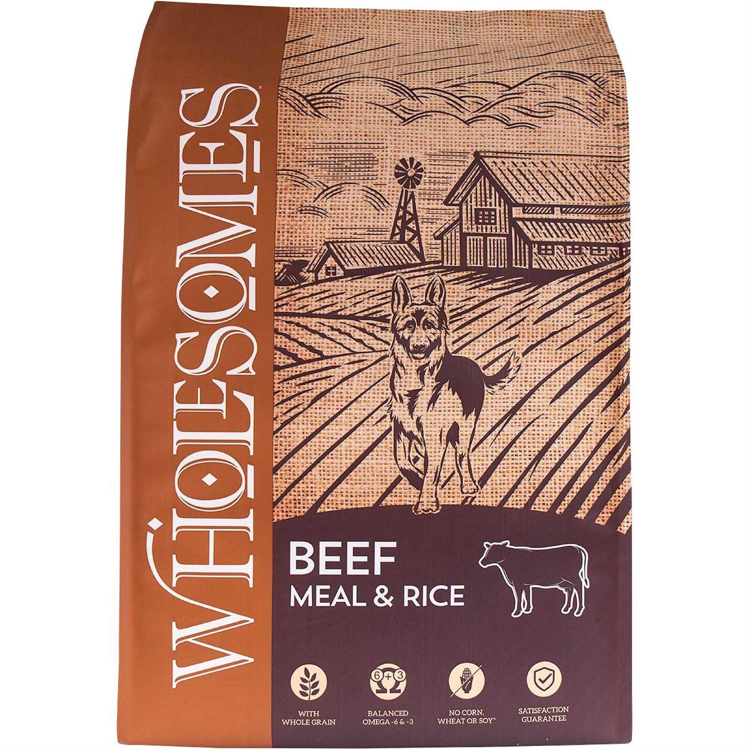 Wholesomes Beef Meal & Rice Recipe Dry Dog Food - Pet Supplies online store