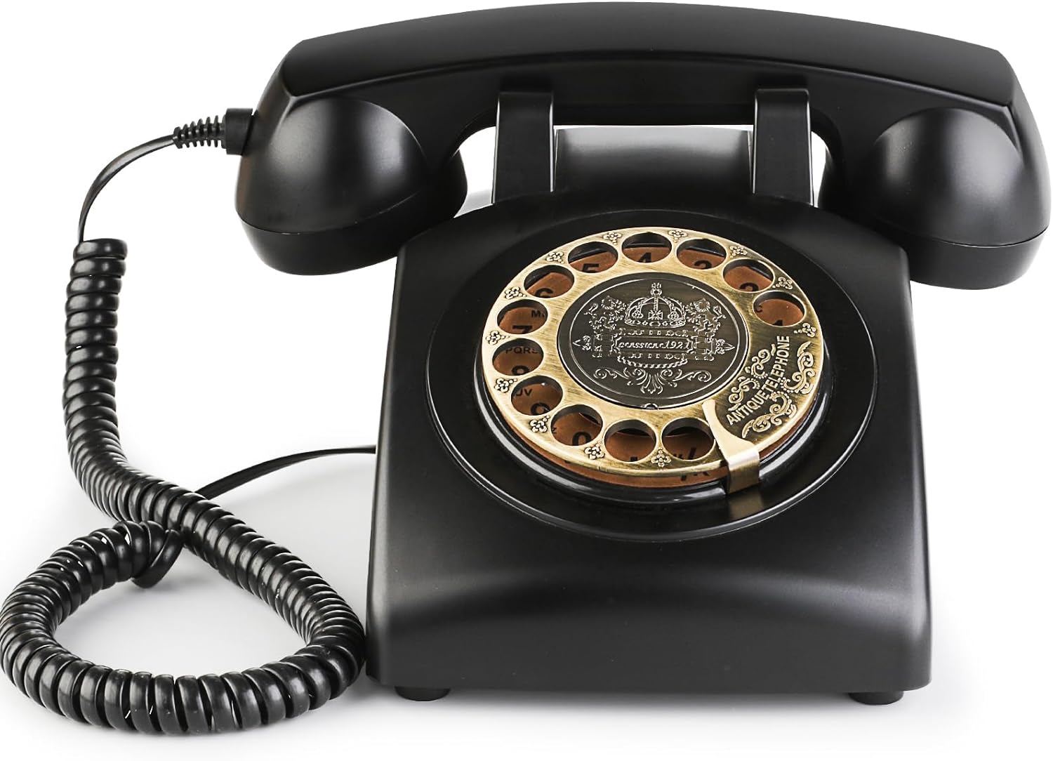 Sangyn Retro Rotary Landline Phones with Mechanical Ringer, Volume Control, Redial, No AC Power Required Vintage Corded Phones Old Fashioned Antique Telephone for Home Office for Decor