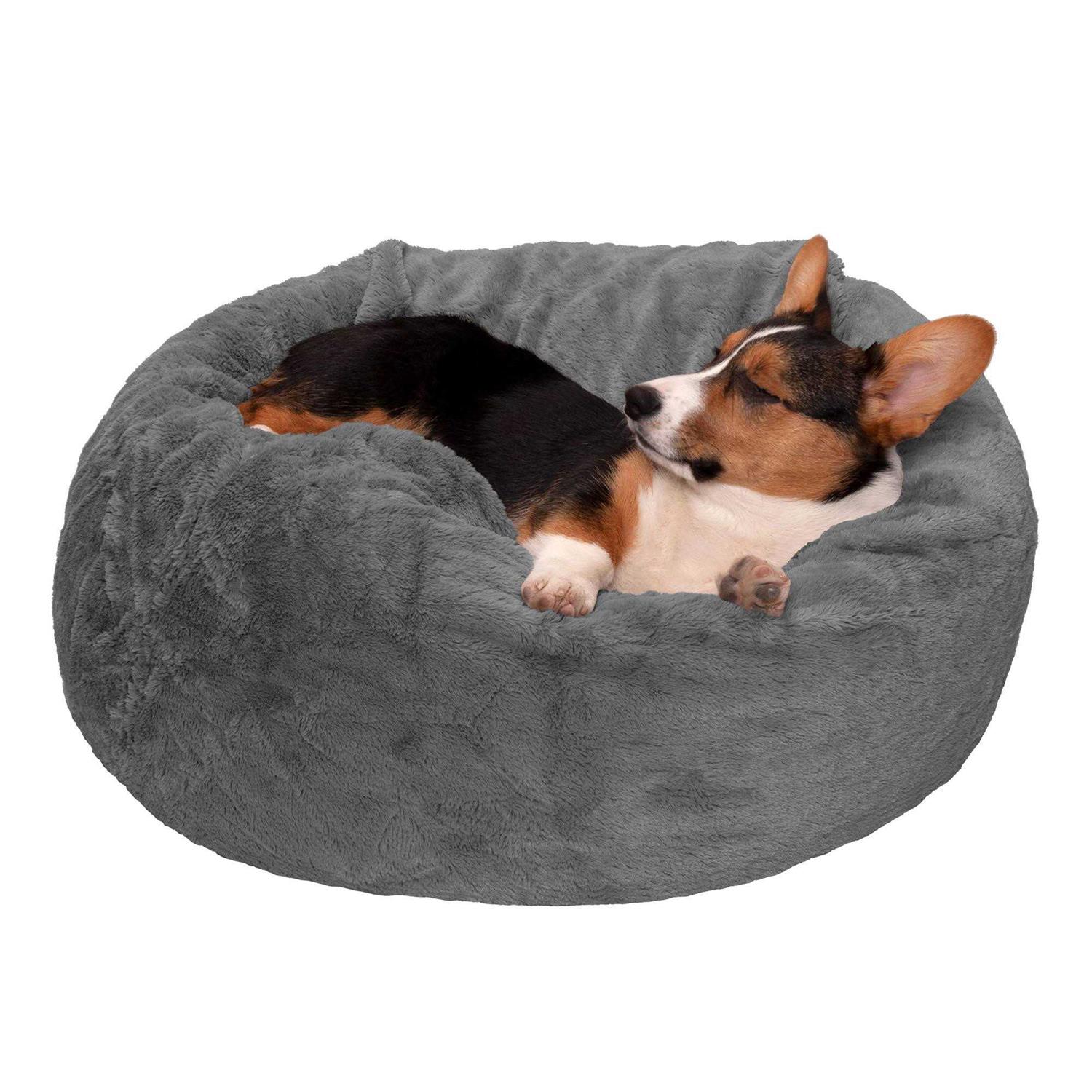FurHaven Pet Round Plush Ball Dog Bed - Pet Supplies online store