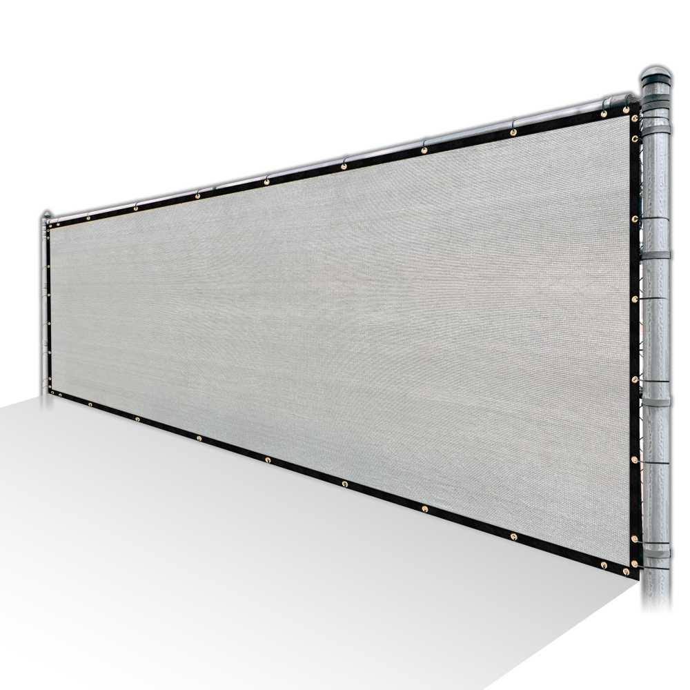 ColourTree 4 ft. x 111 ft. Grey Privacy Fence Screen HDPE Mesh Windscreen with Reinforced Grommets for Garden Fence (Custom Size