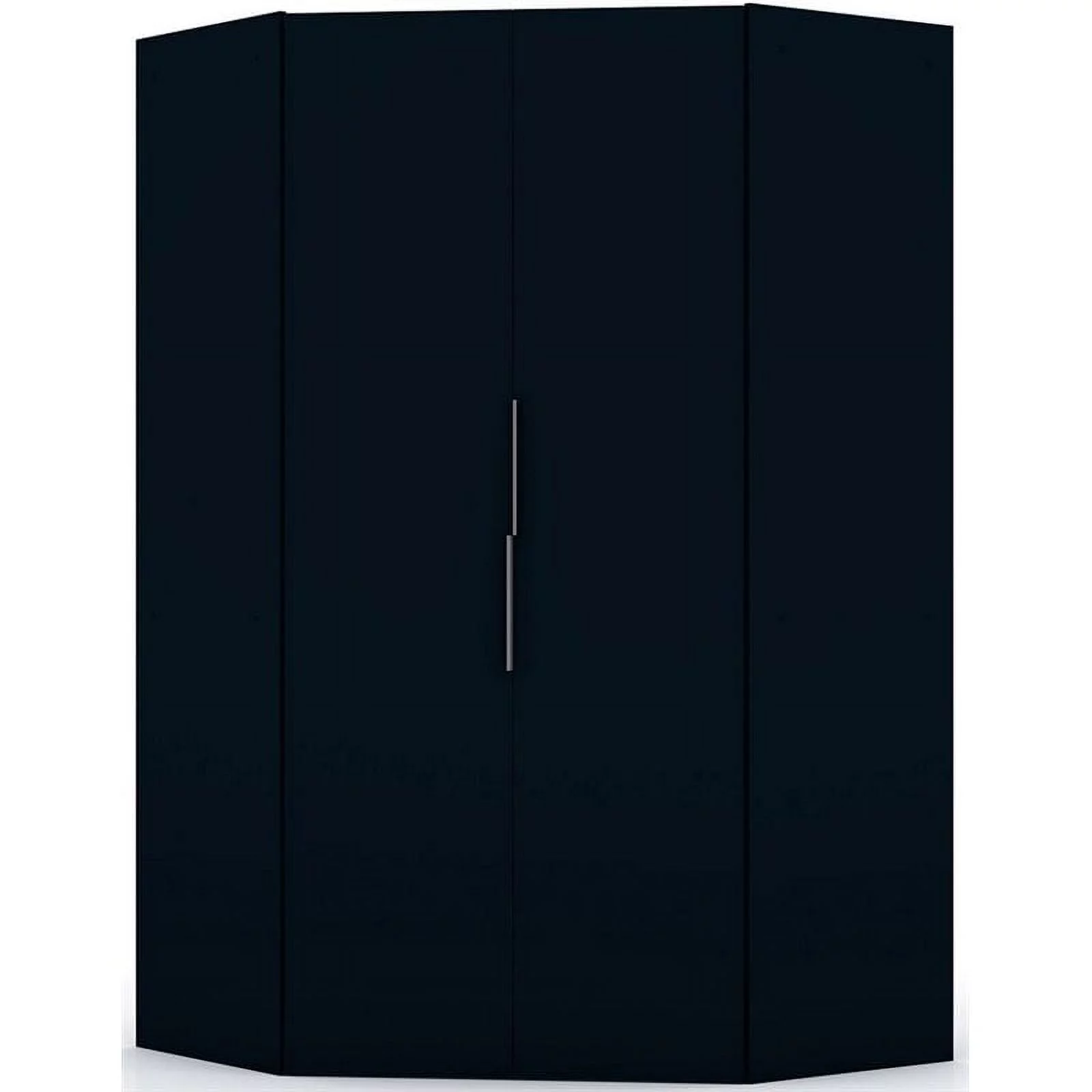 Atlin Designs Contemporary Wood Corner Wardrobe Closet in Midnight Blue
