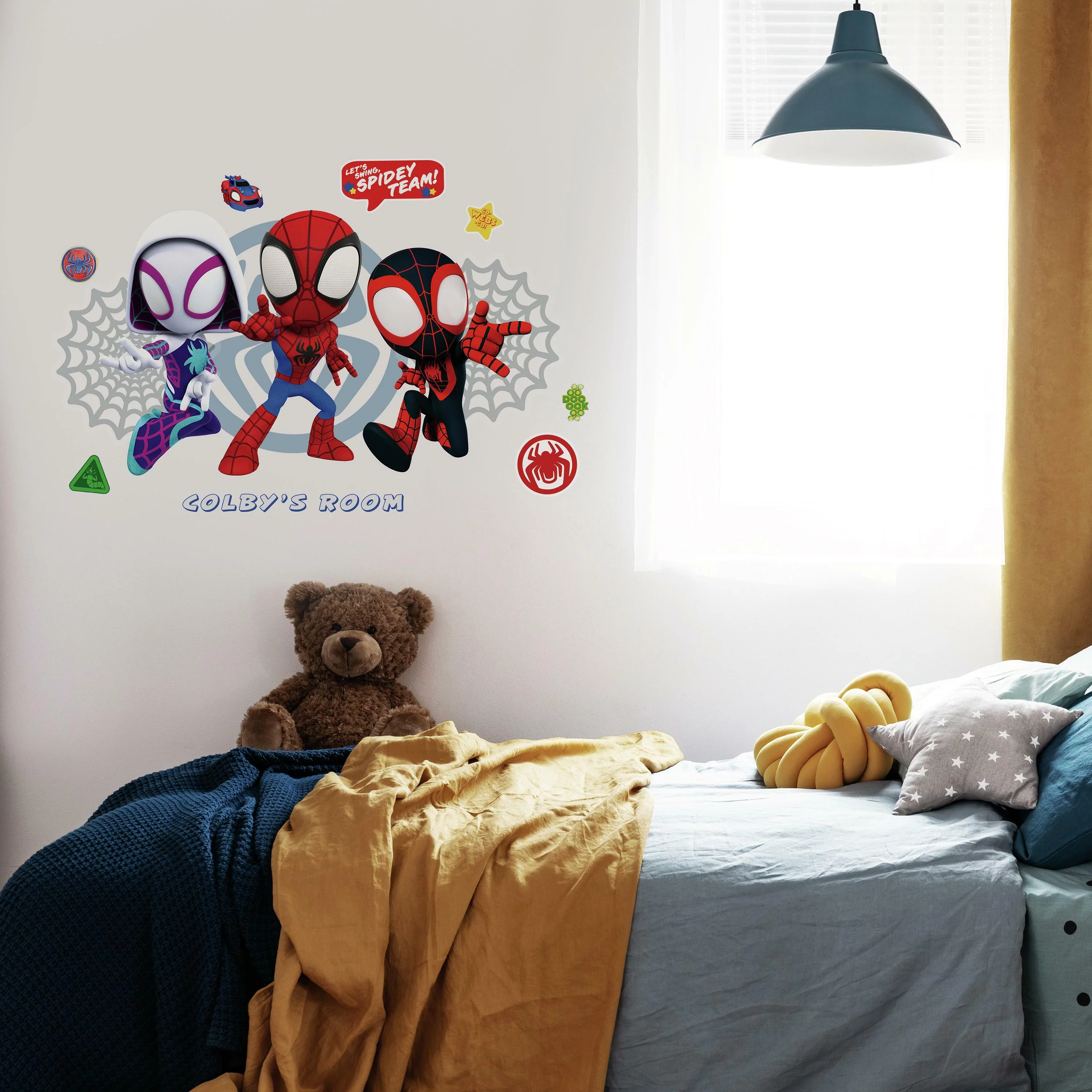 Spidey And His Amazing Friends Headboard Peel And Stick Giant Wall Decal with Alphabet