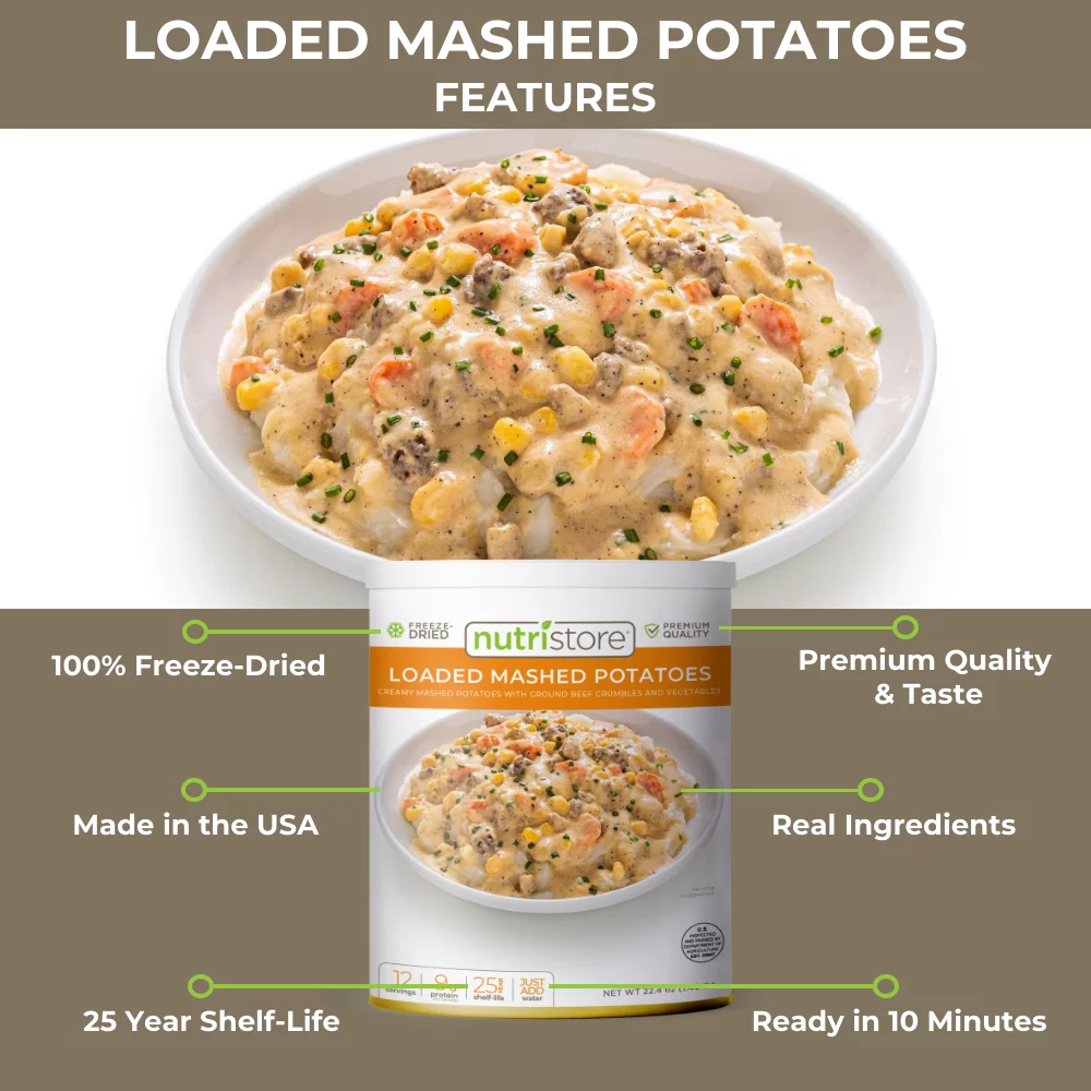 Nutristore Freeze-Dried Loaded Mashed Potatoes No. 10 Can