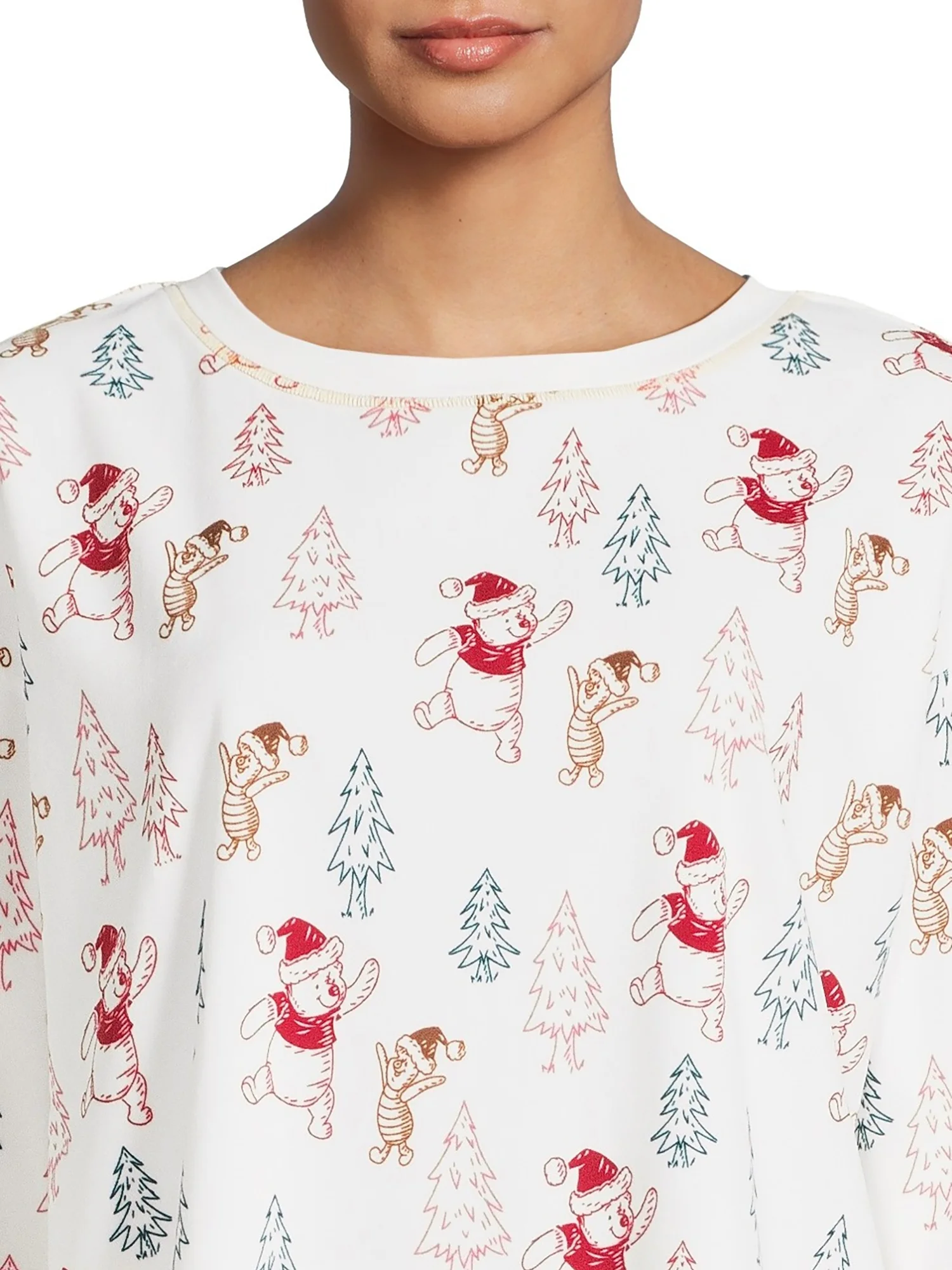 Winnie the Pooh Women's Christmas Top and Pants Pajama Set, 2-Piece, Sizes S-3X