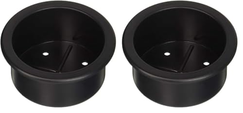 Beckson GH31-B1-U Shallow Series Recessed Drink Holder, 2 Pack, Black