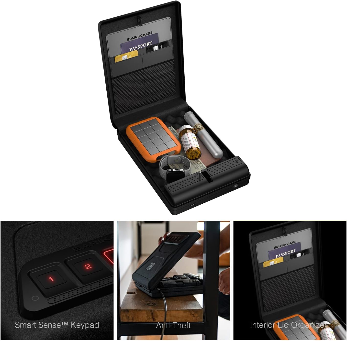 Vaultek Barikade Series 1 Compact Pistol Safe (Biometric + Lid Organizer)