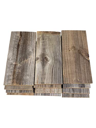 Rustic Weathered Reclaimed Wood Planks for DIY Crafts, Projects and Decor (6 planks - 24