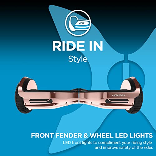 Hover-1 Chrome Electric Hoverboard | 6MPH Top Speed, 6 Mile Range, 4.5HR Full-Charge, Built-In Bluetooth Speaker, Rider Modes: Beginner to Expert