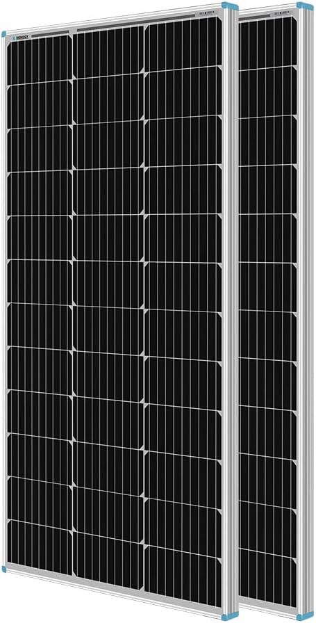 Renogy 12 Volt Solar Panel 100 Watt High-Efficiency Monocrystalline Module PV Charger for RV Battery Boat Caravan and Other Off-Grid Applications, Single, RNG-100D-SS