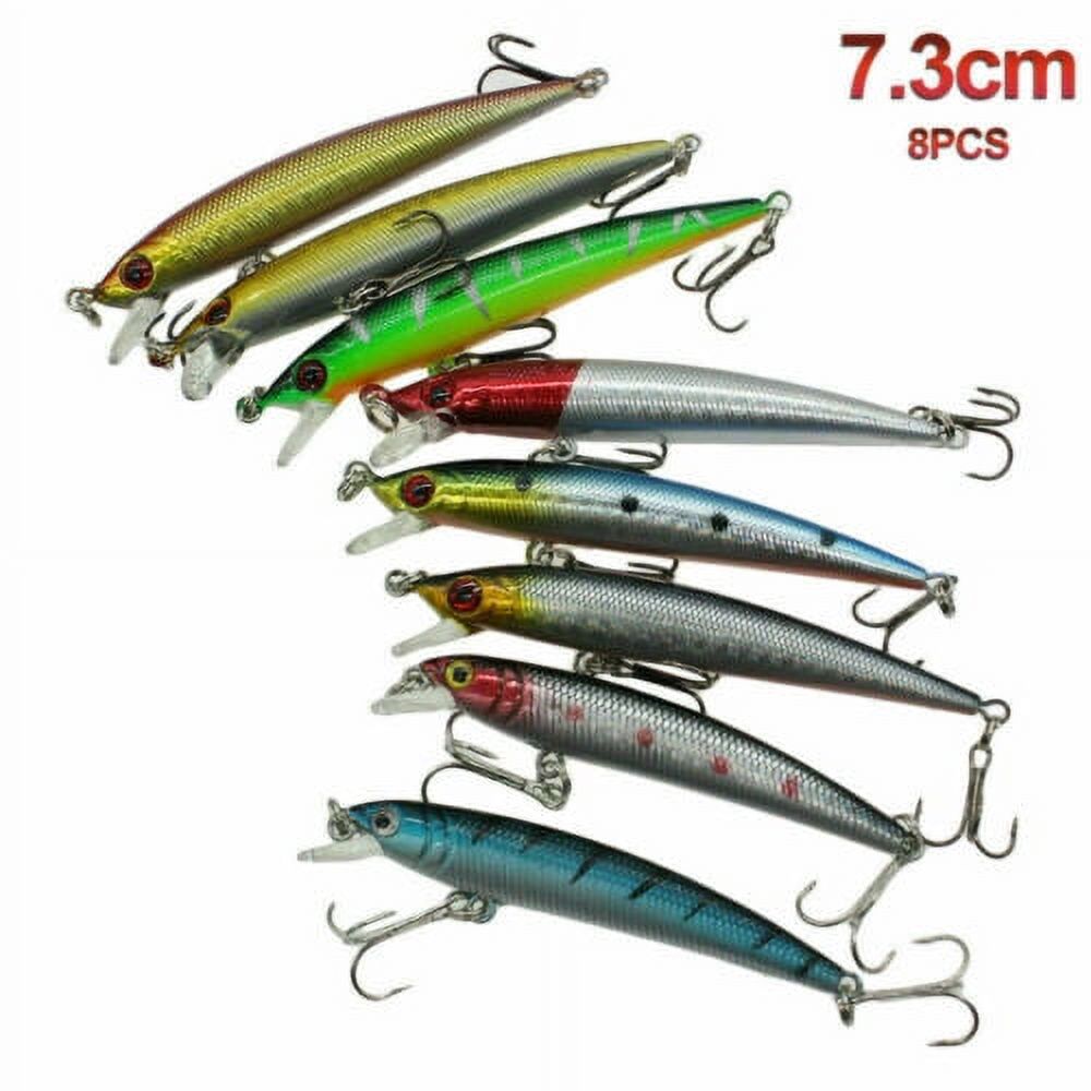 Kqiang Set Of 56Pcs Mixed Minnow Fishing Lures Bass Baits Crankbaits Fish Hooks Tackle