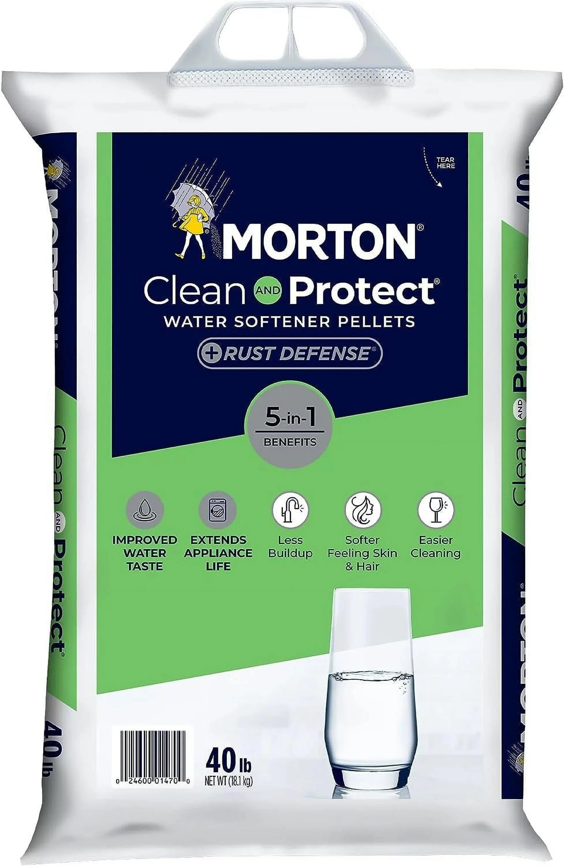 Morton Clean and Protect Plus Rust Defense Water Softener Salt Pellets 40 lb 2 Pack