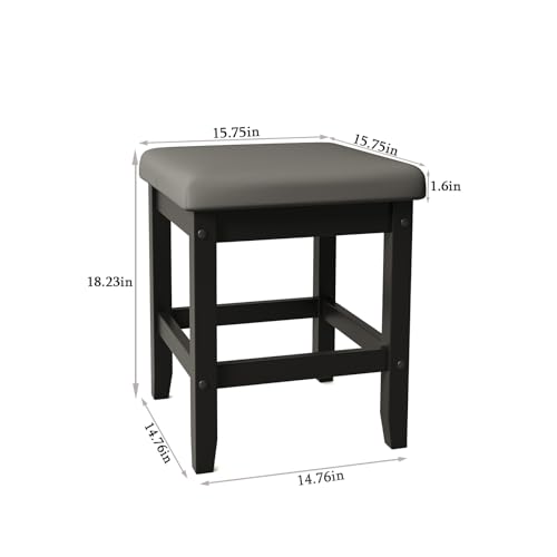 Vanity Stool with Storage, Vanity Chair with Padded Cushioned, Piano Bench, Makeup Bench Dressing Stool, Vanity Seat for Entryway, Living Room, Bedroom (White 1)