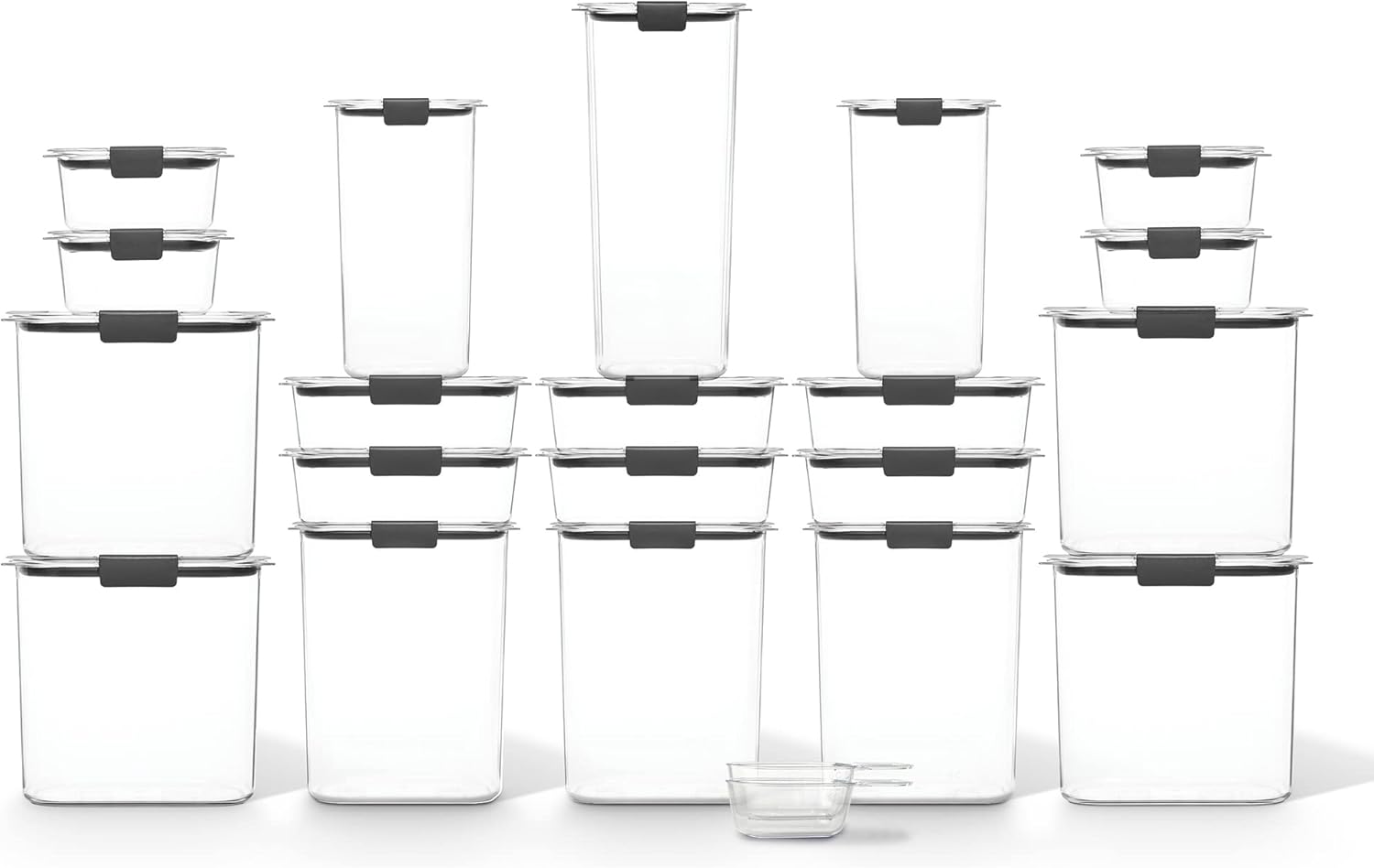 Rubbermaid Brilliance BPA Free Food Storage Containers with Lids, Airtight, for Kitchen and Pantry Organization, Set of 23 w/ Scoops