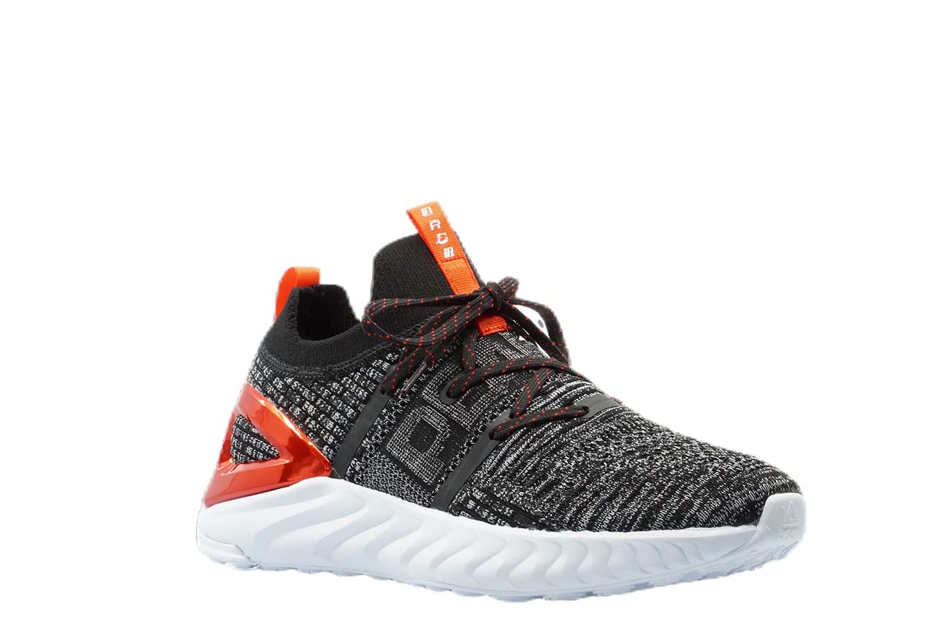 [E92577] Mens Peak Taichi 1.0 Plus Black Melange Grey Running Shoes - 7