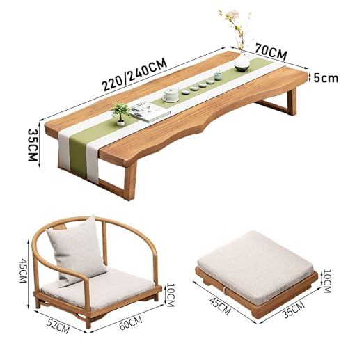 Japanese Tatami Tea Coffee Table, Low Table, Dining Table, Study Table, Small Desk, for Sitting On The Floor Bedroom Bay Window Tea Room(Color:Table,Size:120 * 60cm)