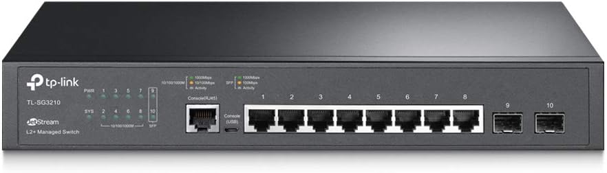 TP-Link TL-SG3210 v3 | 8 Port Gigabit Switch, 2 SFP Slots | Omada SDN Integrated | L2+ Smart Managed | IPv6 | Static Routing | L2/L3/L4 QoS, IGMP & LAG | Limited Lifetime Protection