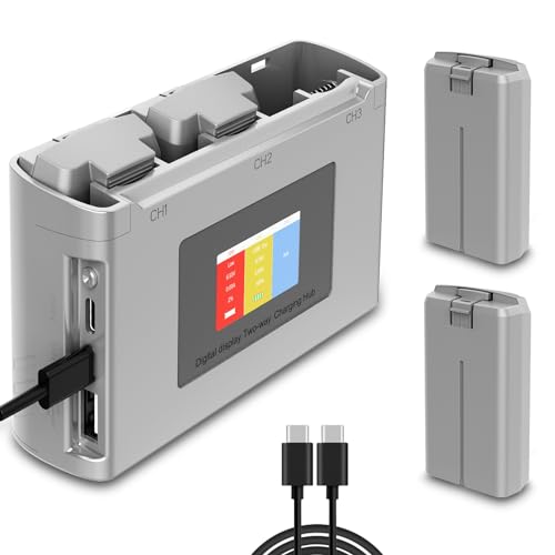Mini 2, 4K Battery and Charging Hub, Intelligent Flight Batteries 2 Pack Compatible with DJI Mini 2 SE and 4K Series Drone, 2400mAh 31 mins Max Flight Battery for DJI