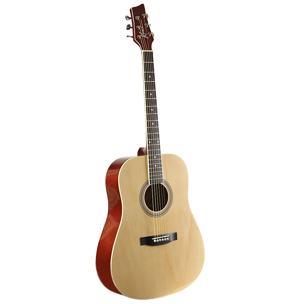 Kona Guitars K41 41-inch Acoustic Dreadnought Guitar, Natural Finish - Radiant Selections