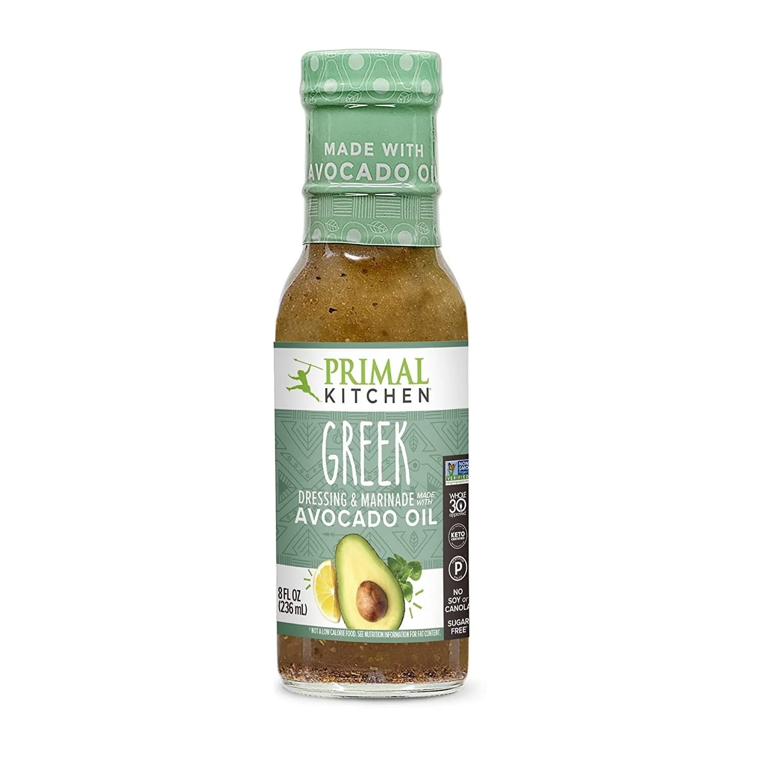 Primal Kitchen Vinaigrette & Marinade Made with Avocado Oil Greek 8 fl oz Pack of 2