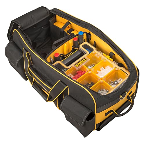 Dewalt DWST1-79210 Duffel Trolley Bag with Wheels, Yellow/Black, Large 26-Inch