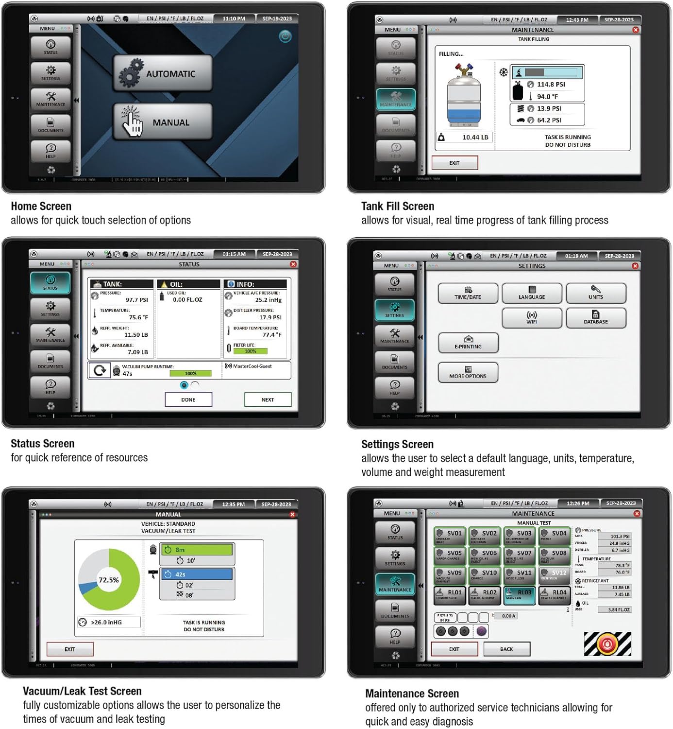 Commander4100 Recover/Recycle/Recharge Machine (R1234yf and Hybrid) with Refrigerant Identifier