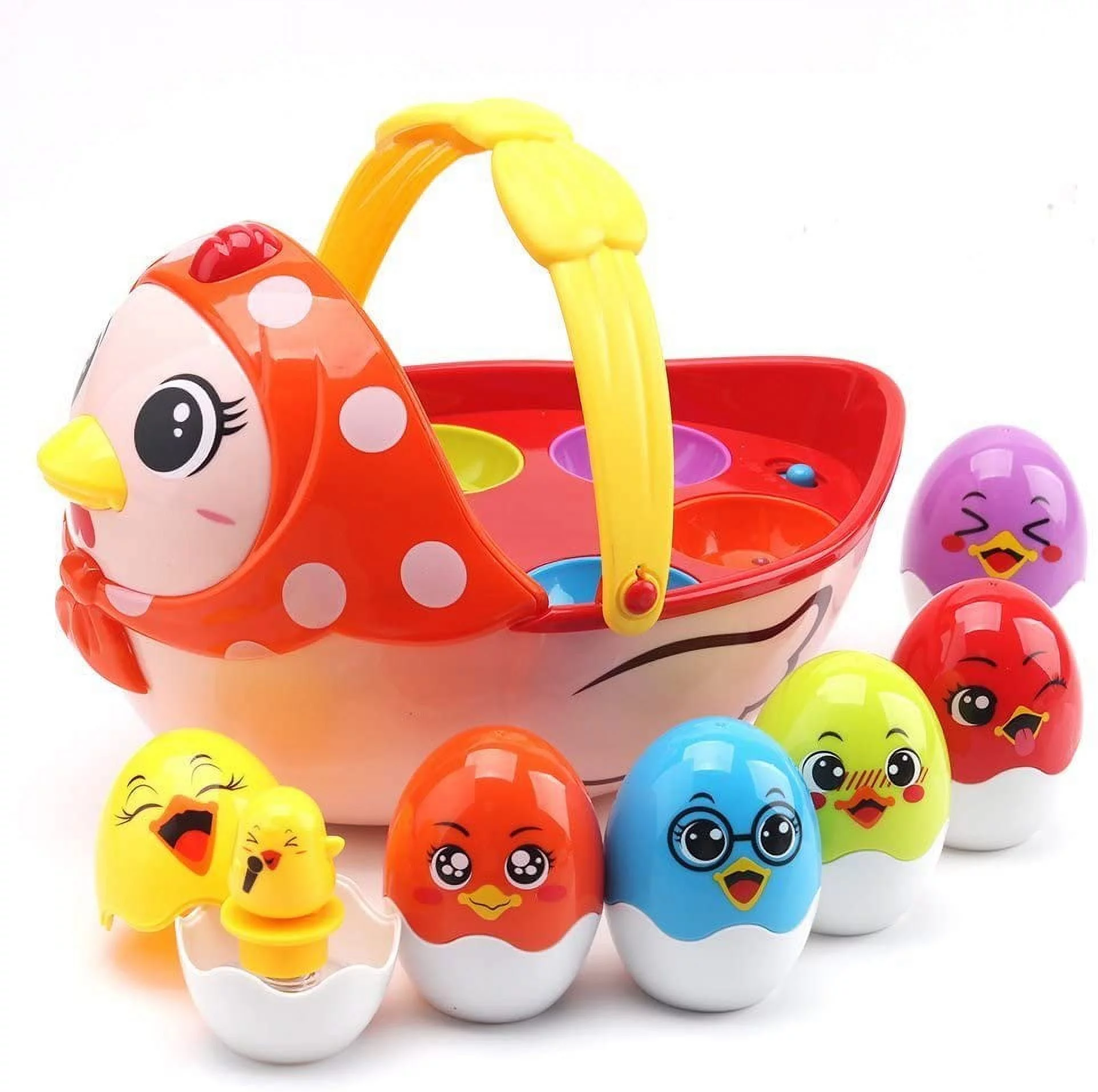 Pusiti Baby Toys Electronic Learning Toys For 2 3 4 5 Years Old Toddlers Kids Education Music Toys Easter Eggs And Hen Basket Musical Toys For Boys And Girls Birthday Gift 18 Months And Up