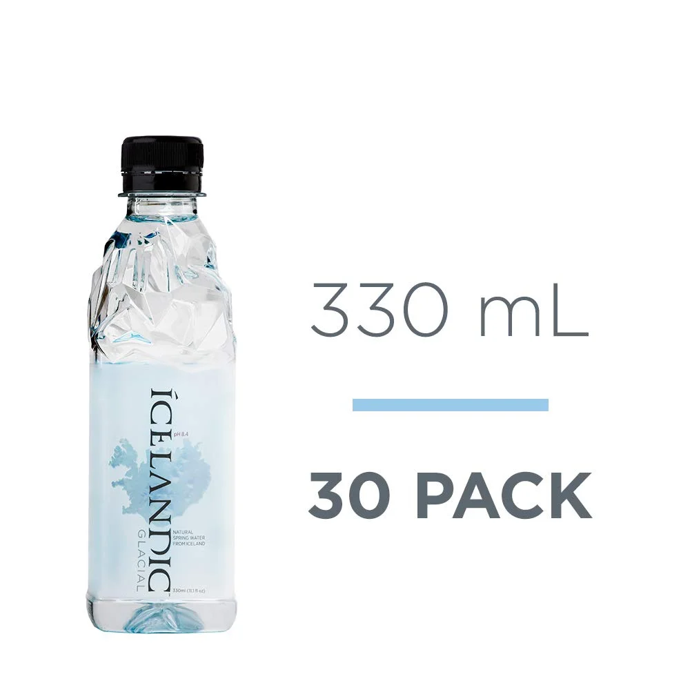 Icelandic Glacial Natural Spring Alkaline Water, 330 mL (30 Count)