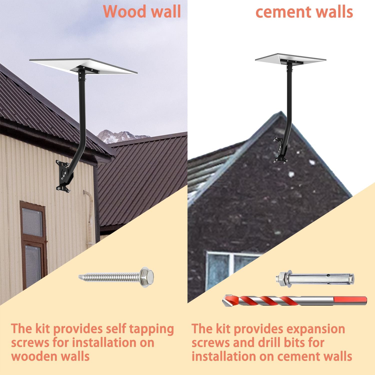 Starlink Gen 3 Mount, Adjustable Starlink Mounting Kit Compatible with V3 Starlink Standard Dish, Starlink Long Wall Mount for Starlink Internet Kit Satellite 【Include Starlink Gen 3 Pipe Adapter】