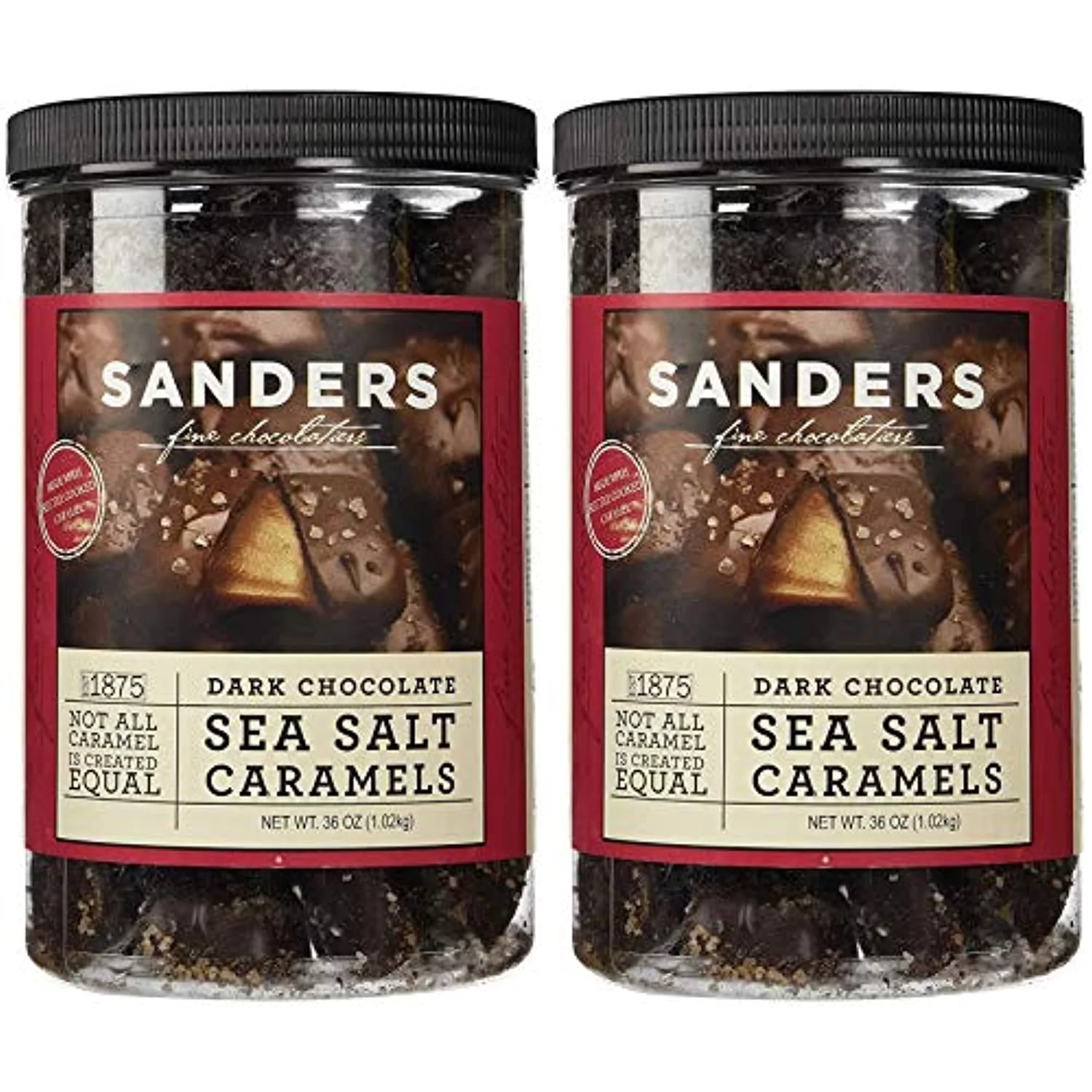 Sanders Dark Chocolate Sea Salt Caramels - 36 ounces (2.25 pounds), 2 Pack
