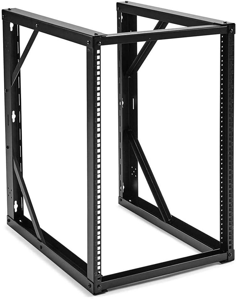 NavePoint 15U Wall-Mount Open Frame Network Equipment Rack, 24.81 Inch Depth, AV Rack, Home Network, 19